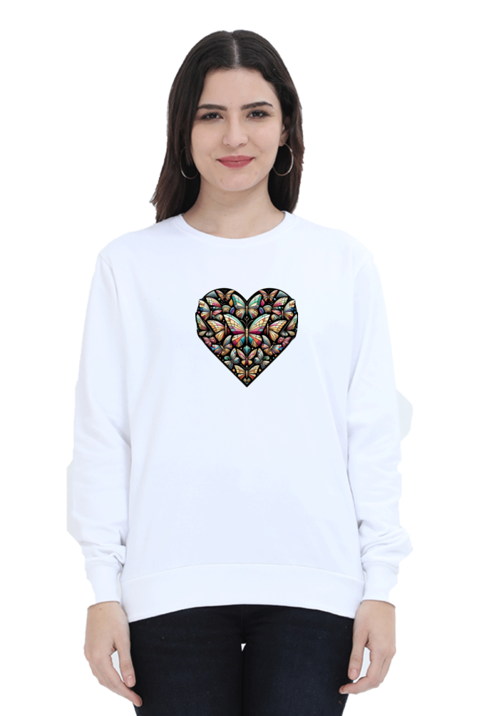 Fluttering Heart: Butterfly Mosaic Women's Sweatshirt