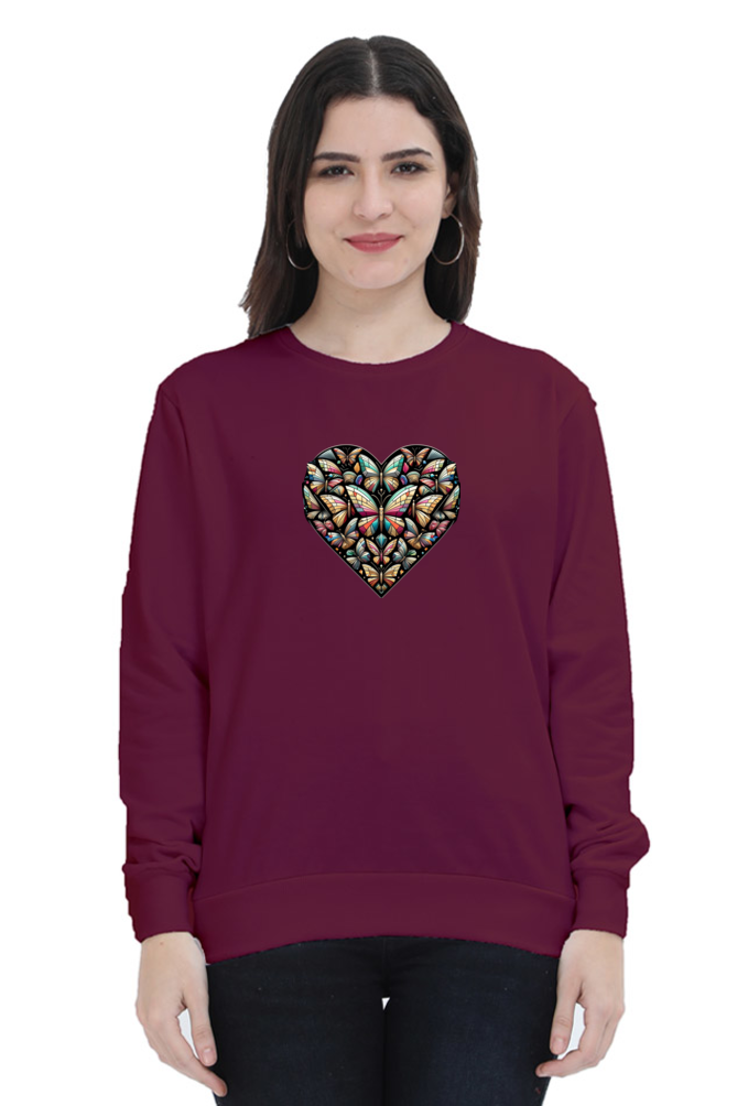 Fluttering Heart: Butterfly Mosaic Women's Sweatshirt