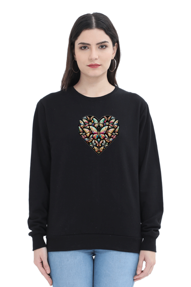 Fluttering Heart: Butterfly Mosaic Women's Sweatshirt