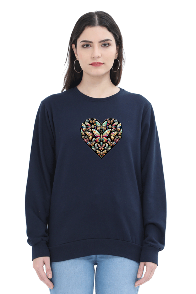Fluttering Heart: Butterfly Mosaic Women's Sweatshirt