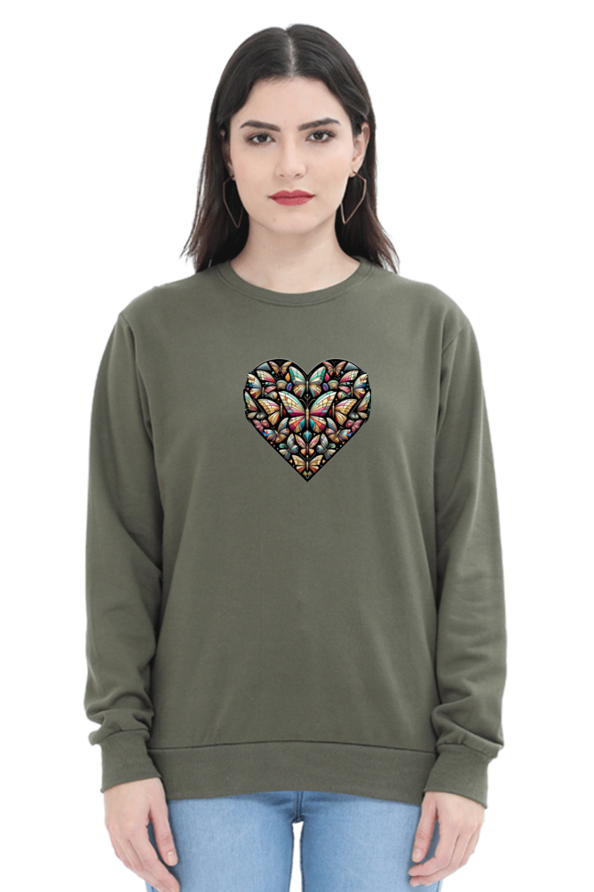 Fluttering Heart: Butterfly Mosaic Women's Sweatshirt
