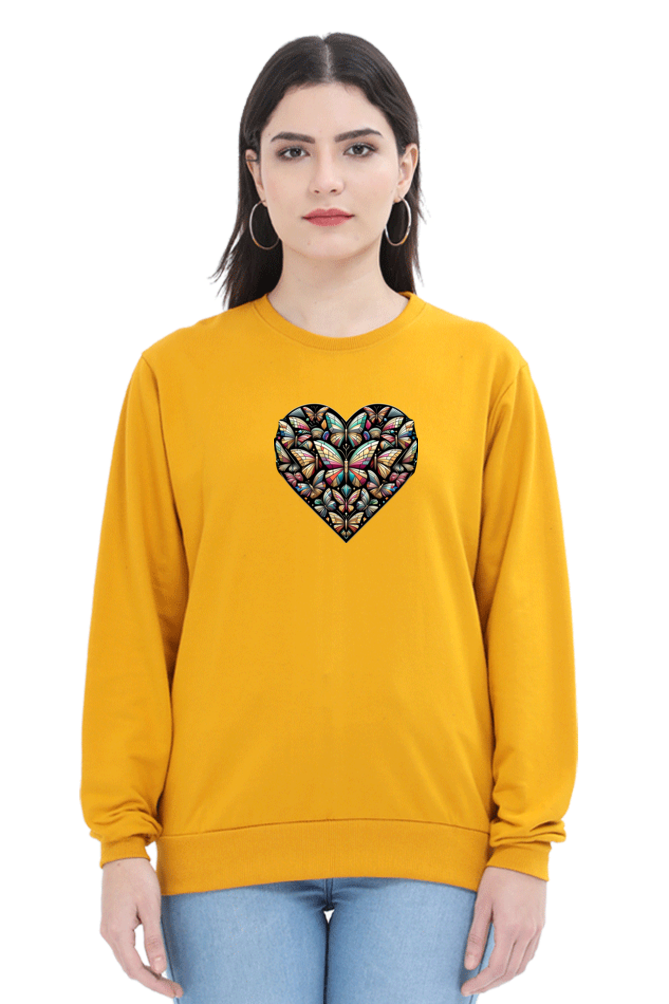 Fluttering Heart: Butterfly Mosaic Women's Sweatshirt
