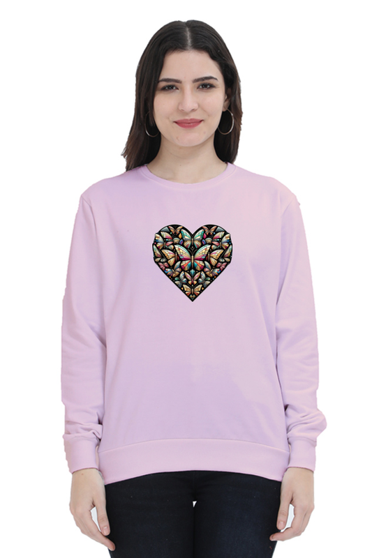 Fluttering Heart: Butterfly Mosaic Women's Sweatshirt