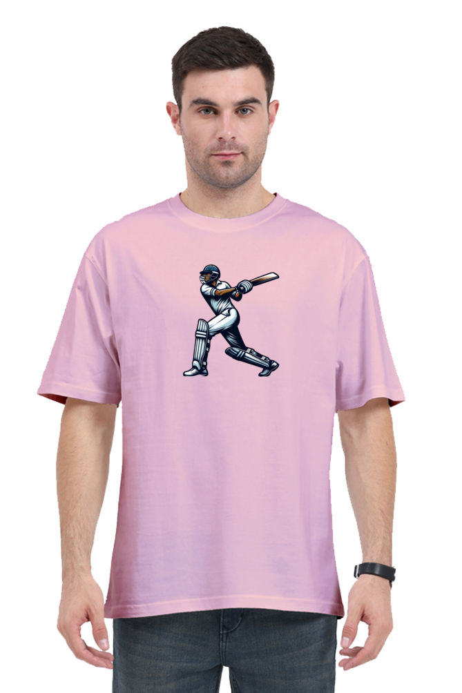 Master of the Crease: Cricket Oversized Men's T-Shirt
