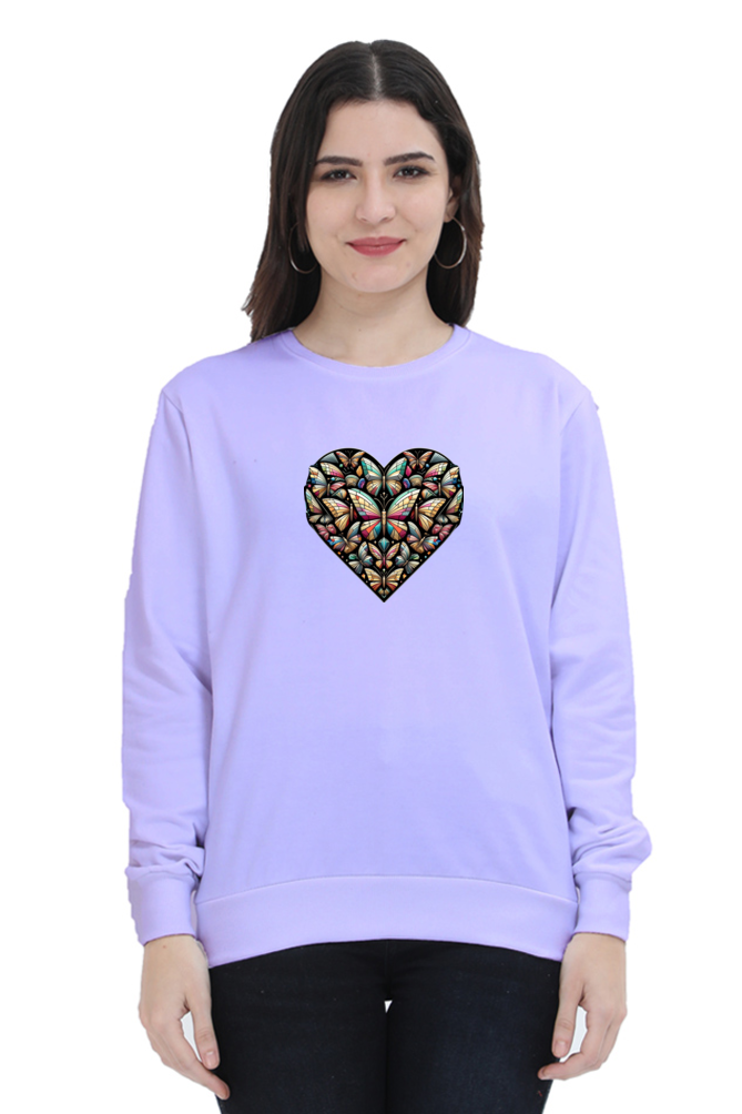Fluttering Heart: Butterfly Mosaic Women's Sweatshirt