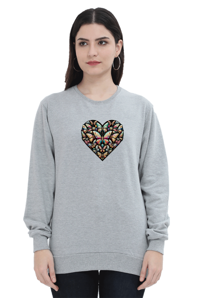 Fluttering Heart: Butterfly Mosaic Women's Sweatshirt