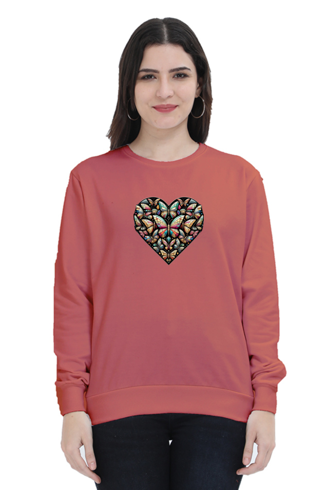 Fluttering Heart: Butterfly Mosaic Women's Sweatshirt
