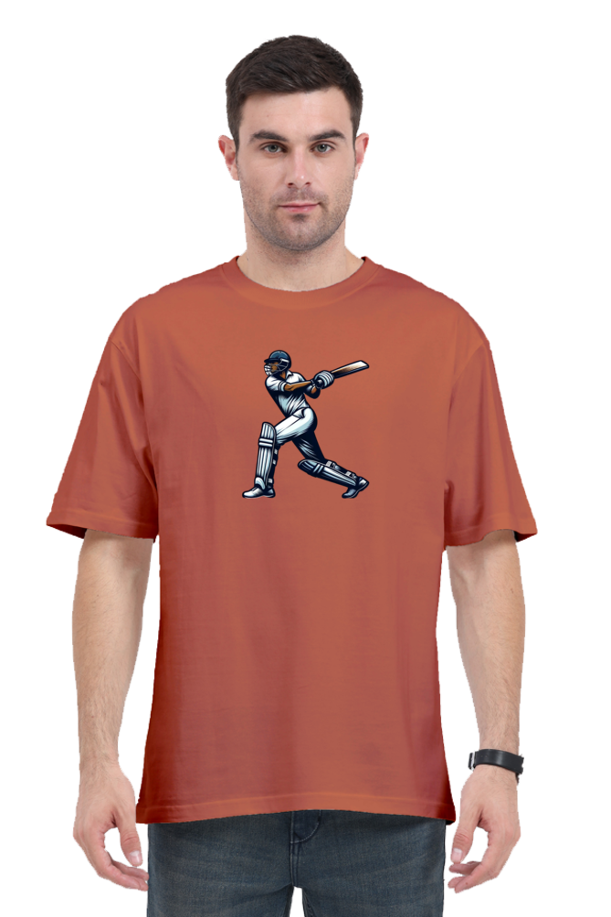 Master of the Crease: Cricket Oversized Men's T-Shirt