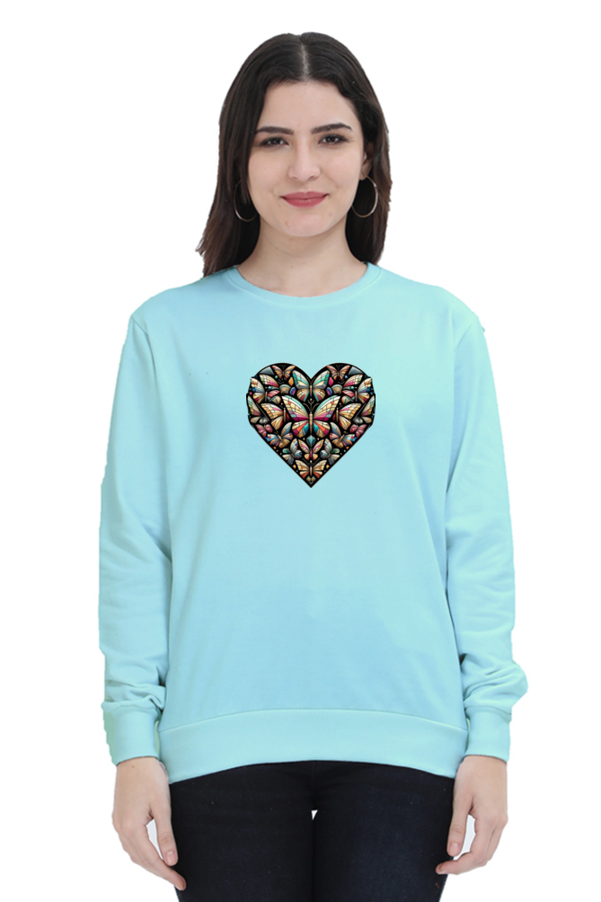 Fluttering Heart: Butterfly Mosaic Women's Sweatshirt