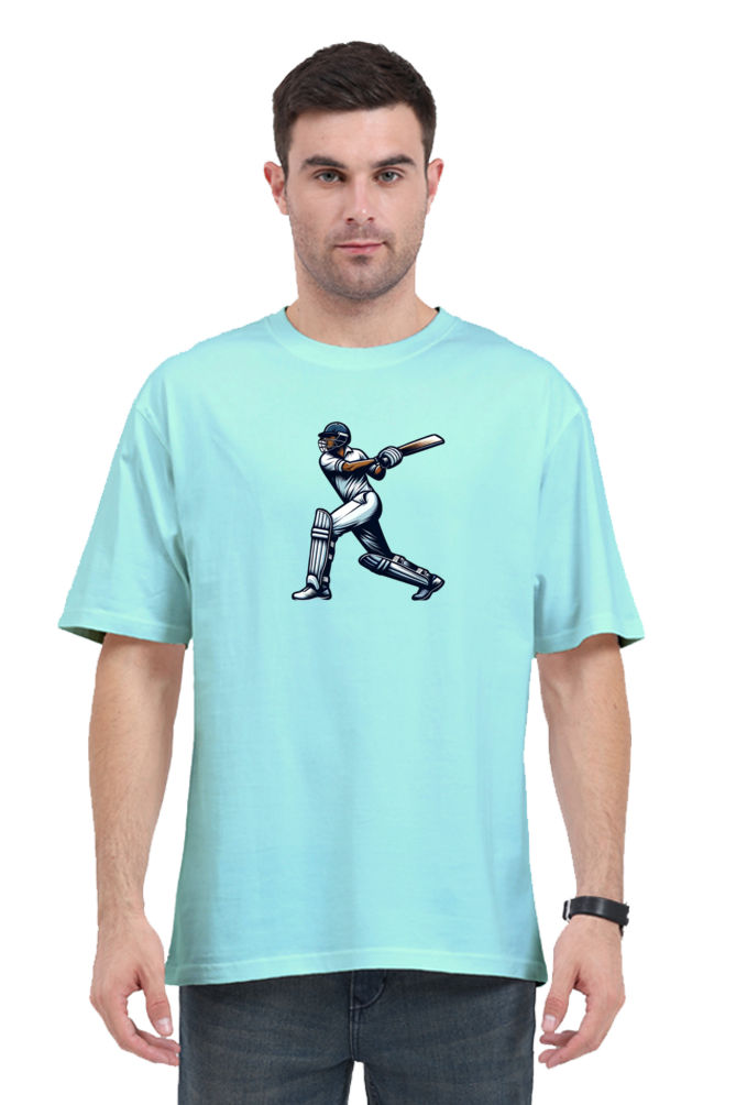 Master of the Crease: Cricket Oversized Men's T-Shirt