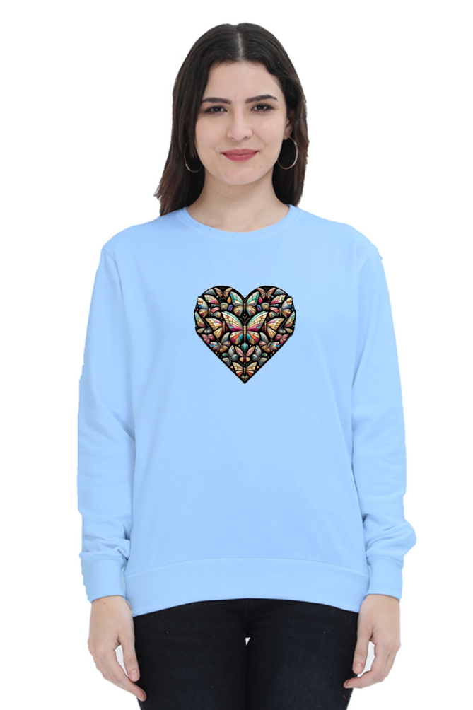 Fluttering Heart: Butterfly Mosaic Women's Sweatshirt