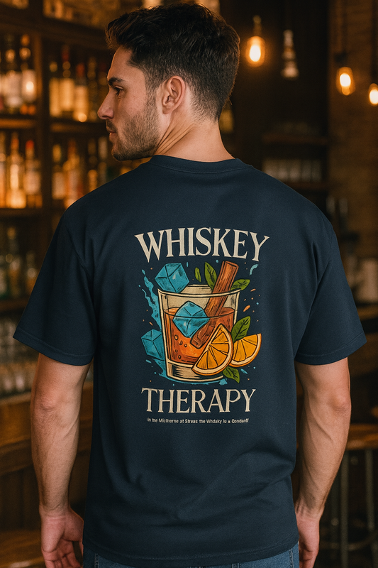 Whiskey Therapy Men's Oversized T-Shirt