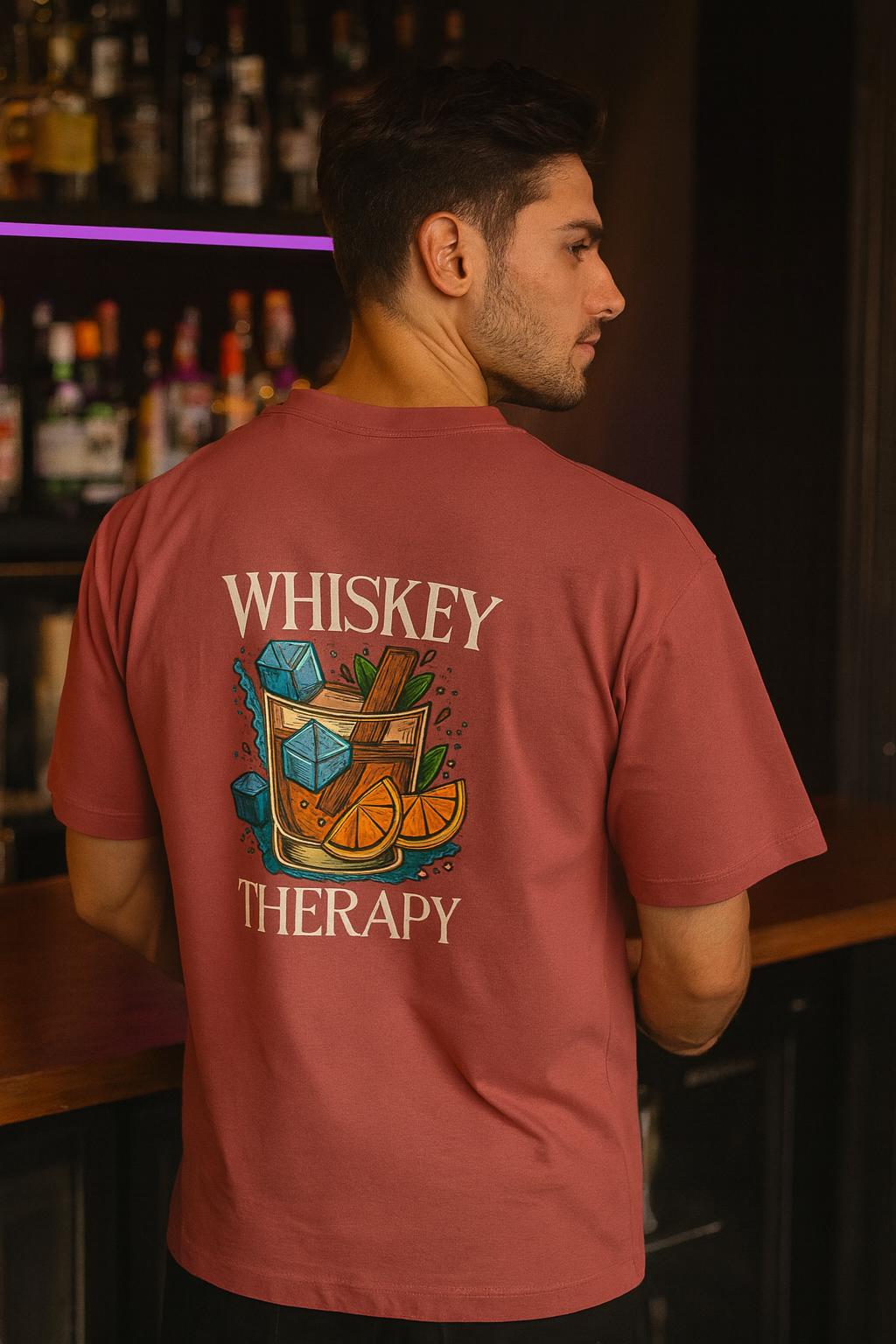 Whiskey Therapy Men's Oversized T-Shirt