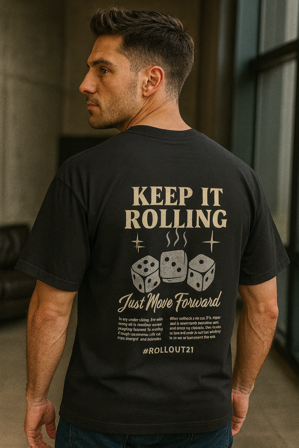 Keep Rolling the Dice Men's Oversized Tee