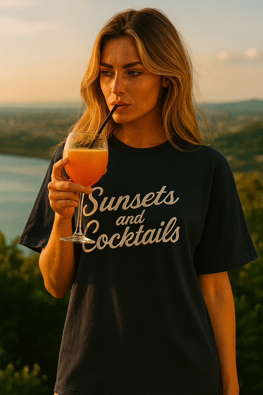 Sunsets and Cocktails Women's Oversized Tee