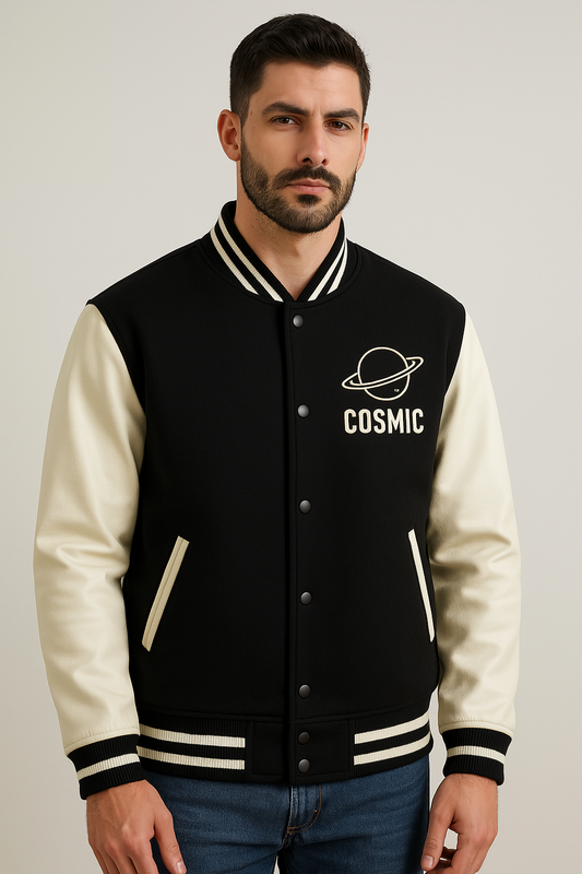 COSMIC Men's Varsity Jacket – Streetwear Meets Space