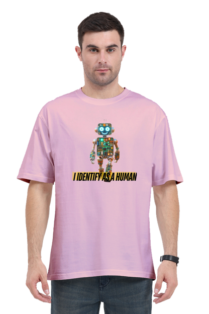 Tech Humor Unplugged: Oversized Robot Graphic Men's T-Shirt