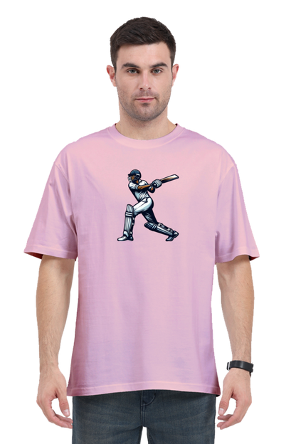 Master of the Crease: Cricket Oversized Men's T-Shirt
