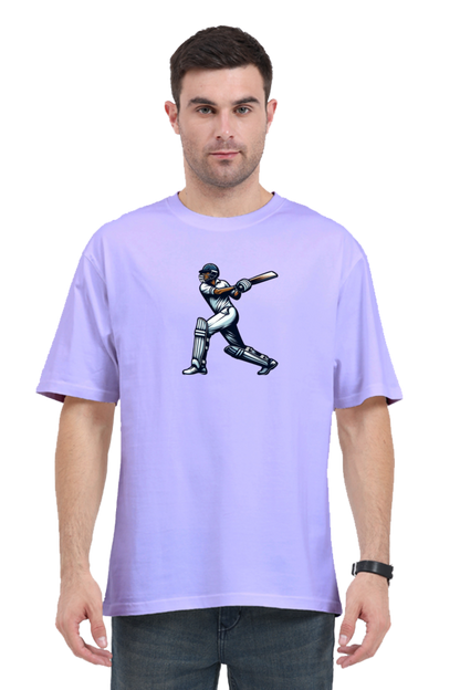 Master of the Crease: Cricket Oversized Men's T-Shirt