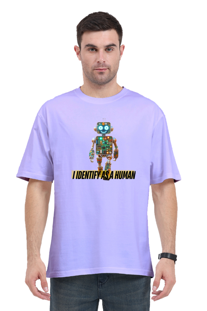 Tech Humor Unplugged: Oversized Robot Graphic Men's T-Shirt