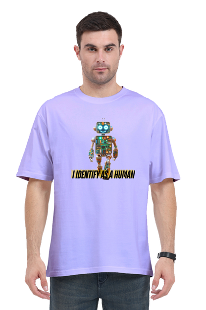 Tech Humor Unplugged: Oversized Robot Graphic Men's T-Shirt