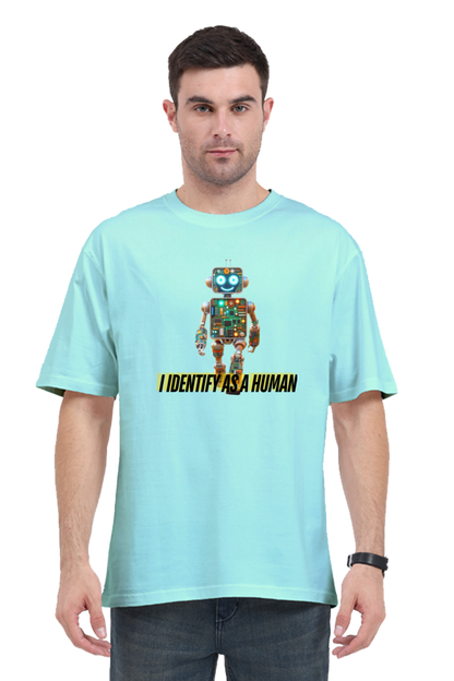 Tech Humor Unplugged: Oversized Robot Graphic Men's T-Shirt