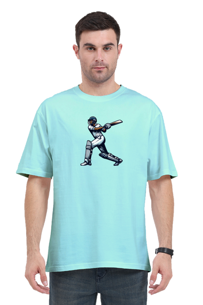 Master of the Crease: Cricket Oversized Men's T-Shirt